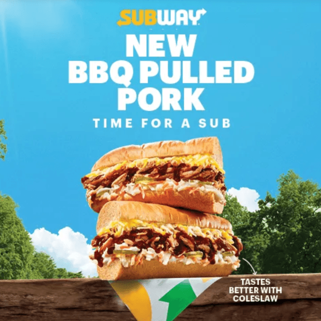 What's on 15 Subway BBQ Pulled Pork
